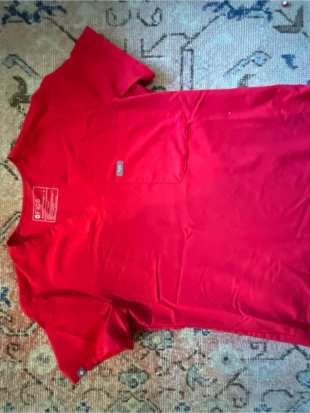 FIGS women's small Red Pocket Tee